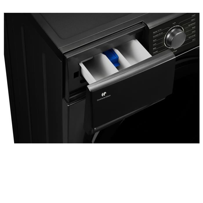 Lave-linge hublot - CONTINENTAL EDISON - CELL10140IBP - 10kg - Moteur induction - 60 cm - Classe A - 1400 trs/min - Noir mat