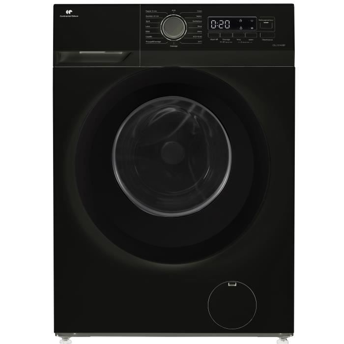 Lave-linge hublot - CONTINENTAL EDISON - CELL10140IBP - 10kg - Moteur induction - 60 cm - Classe A - 1400 trs/min - Noir mat
