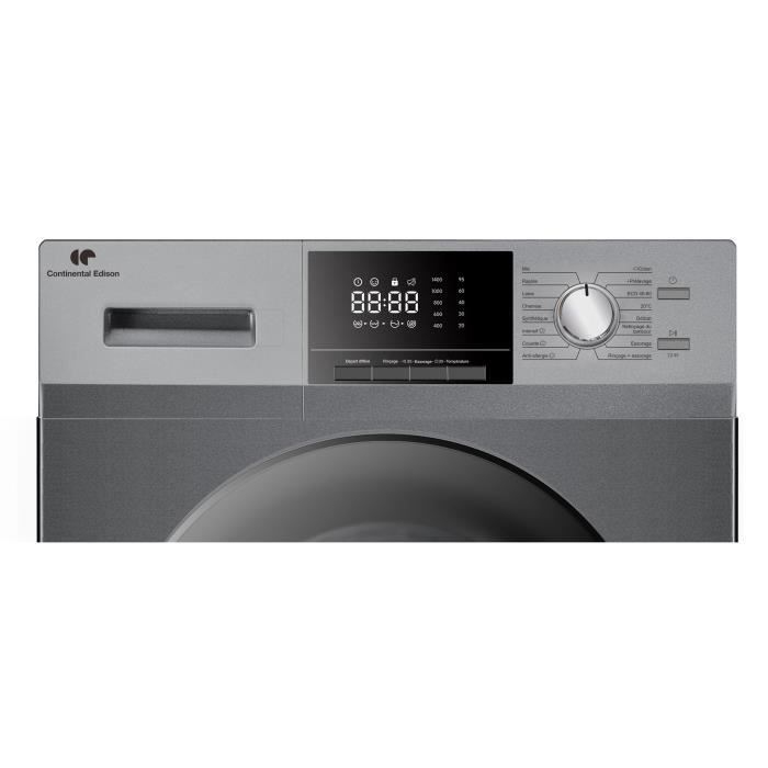 Lave-linge hublot CONTINENTAL EDISON CELL10140S2 - 10 kg - Largeur 60 cm - Classe A - 1400 trs/min - moteur induction -Anthracite
