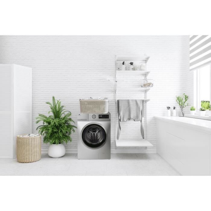 Lave-linge hublot CONTINENTAL EDISON CELL1214ISS -12kg - Largeur 60 cm - Classe A - 1400 trs/min - moteur induction - silver