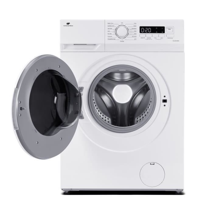Lave-linge hublot CONTINENTAL EDISON CELL914IWS - 9 kg - Largeur 59,5 cm - Classe A - 1400 trs - moteur induction -Blanc