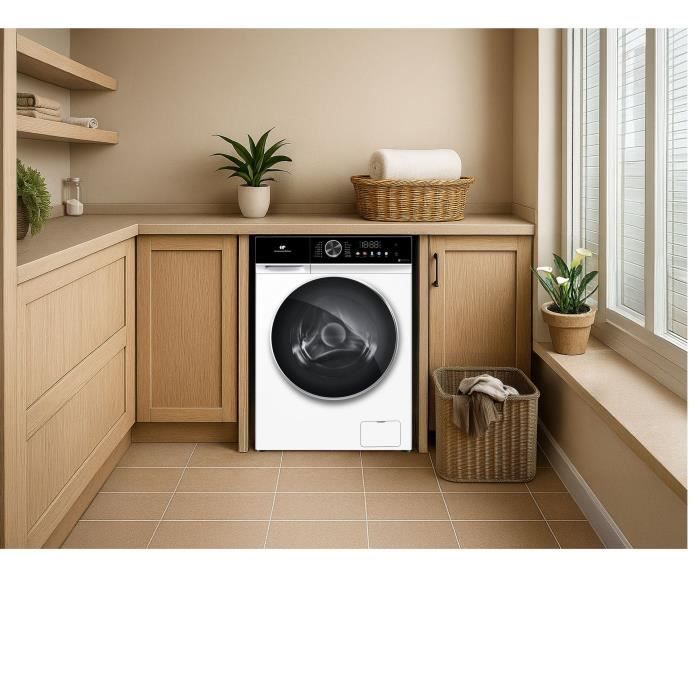 Lave-linge séchant - CONTINENTAL EDISON - CELS106W - 10kg / 6kg - Moteur induction directe - 60 cm - 1200 trs/min - Blanc