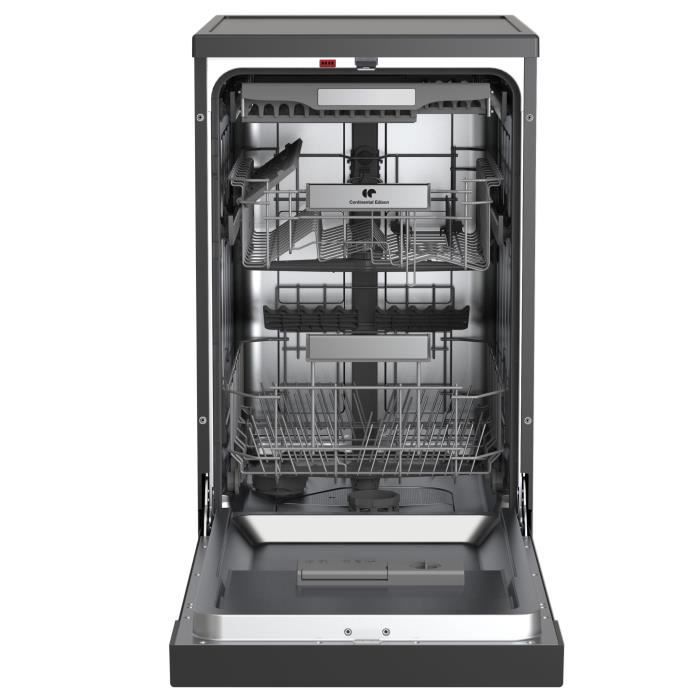 Lave-vaisselle pose libre - CONTINENTAL EDISON - CELV1145B - 11 couverts - 45 cm - 45 dB - Noir
