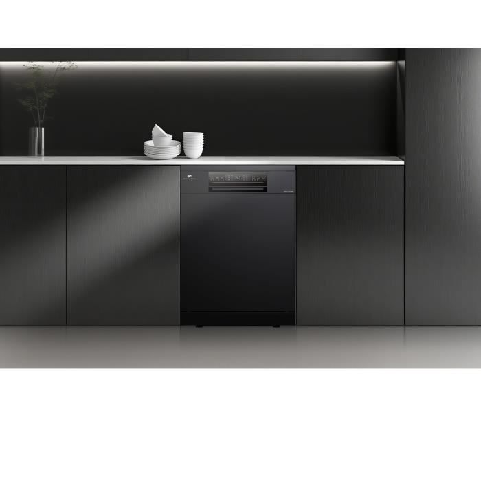 Lave-vaisselle pose-libre - CONTINENTAL EDISON - CELV1544IBP - 15 couverts - Inverter - 60 cm - 42 dB - Noir mat