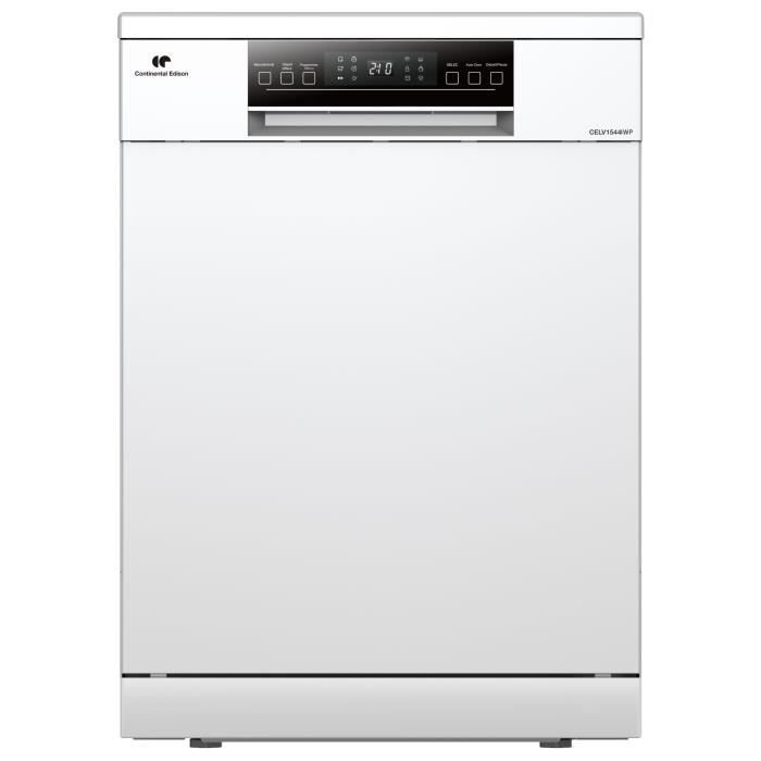 Lave-vaisselle pose-libre - CONTINENTAL EDISON - CELV1544IWP - 15 couverts - Inverter - 60 cm - 42 dB - Blanc