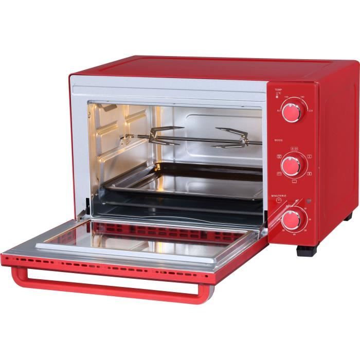 CONTINENTAL EDISON CEMF35R - Minifour Èlectrique 35L rouge - 1500W - Rotissoire, Convection naturelle