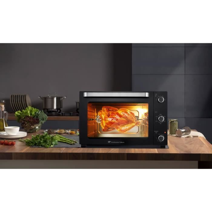 Minifour Èlectrique - Chaleur tournante - CONTINENTAL EDISON - CEMF60B3 - Noir - L60 x H39 x P 48 cm