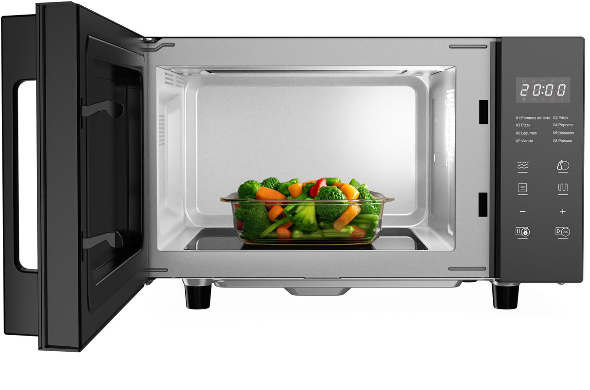 Micro-ondes sans plateau tournant - Flatbed - Grill - CONTINENTAL EDISON - CEMO23FB - 1280 W - L49,2xH29,7 xP34,8 cm - 23L - Noir