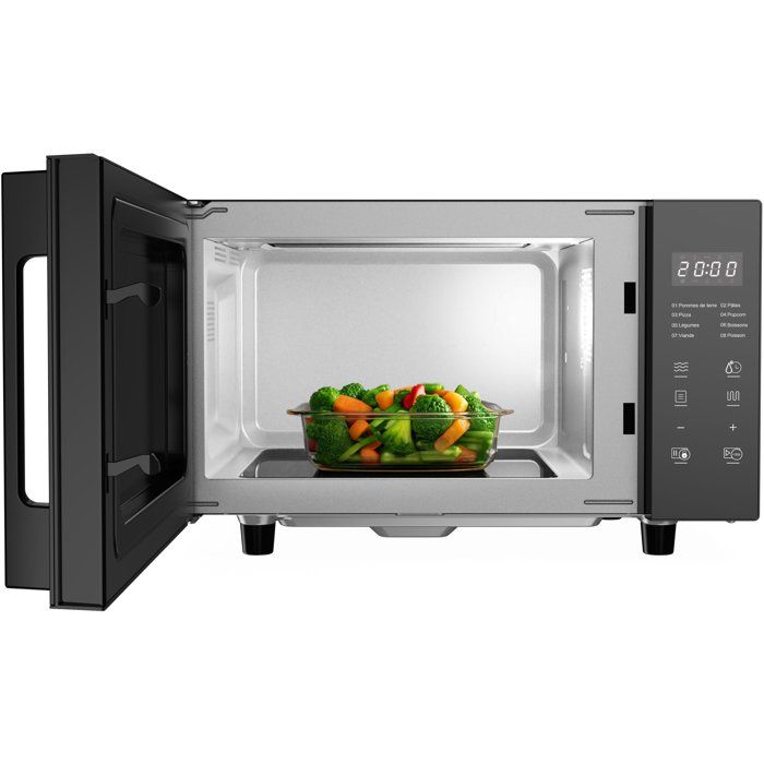 Micro-ondes sans plateau tournant - Flatbed - Grill - CONTINENTAL EDISON - CEMO23FB - 1280 W - L49,2xH29,7 xP34,8 cm - 23L - Noir