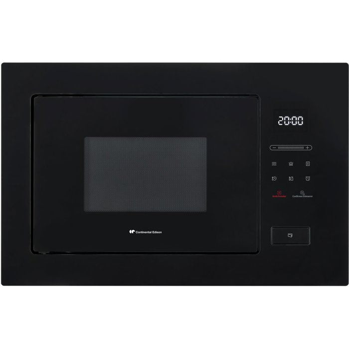 Micro-ondes encastrable sans plateau tournant -Flatbed CONTINENTAL EDISON -CEMO26GEFB - Noir - 1450 W - 26 L - 59,5 x 36,9 x 38,2 cm
