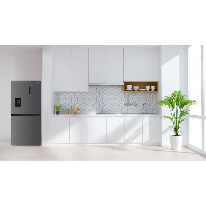 Réfrigérateur Continental Edison - CERA4D464IX - multi portes - 464L - Total No Frost (Sans givre)- L79 cm x H 180 cm - Inox