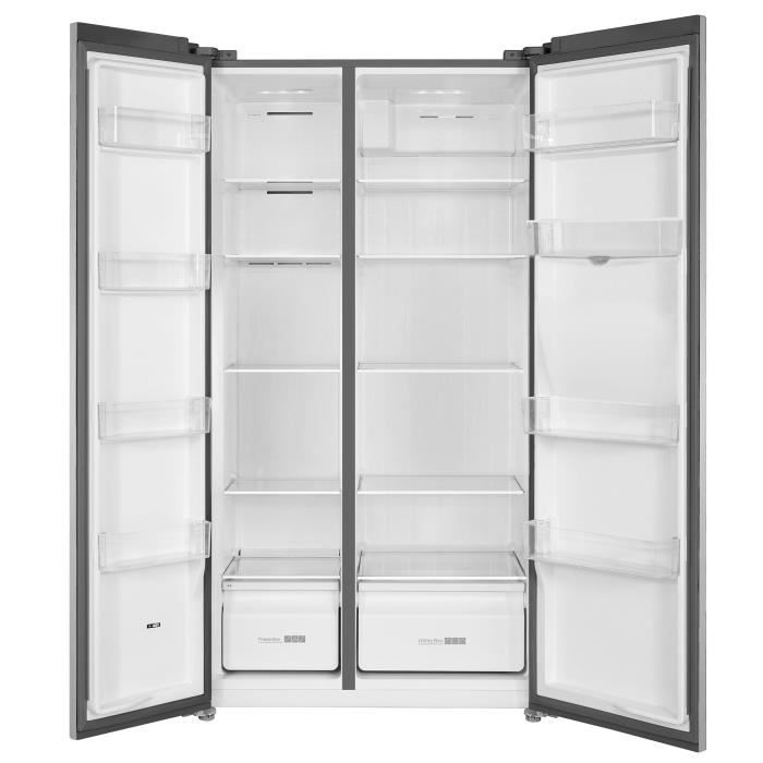 Réfrigérateur américain - CONTINENTAL EDISON - CERA505NFIXD - 503 L - Total No Frost (Sans givre) - Classe D - L92 x H177 cm - Inox