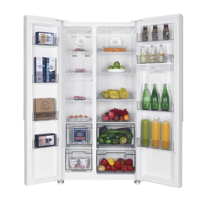 RÈfrigÈrateur amÈricain Continental Edison - CERA532NFW - 2 portes - 529L - L90 cm xH177 cm - Blanc
