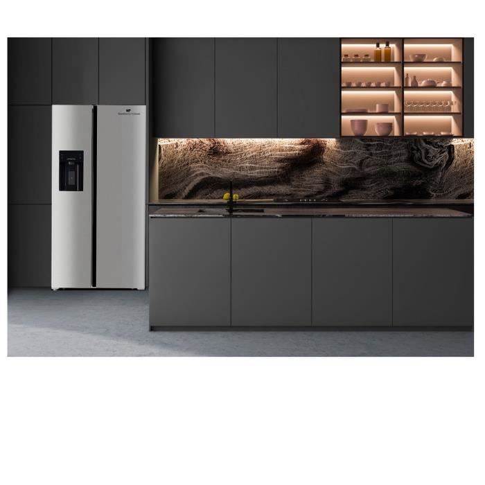 RÈfrigÈrateur amÈricain 556L - Total No Frost - distributeur d'eau et de glaÁons - Classe E -moteur inverter - inox