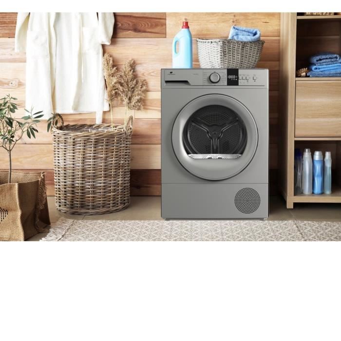 Seche-linge pompe a chaleur CONTINENTAL EDISON CESL10PCS2 - 10 kg - 60 cm - Classe E - Silver