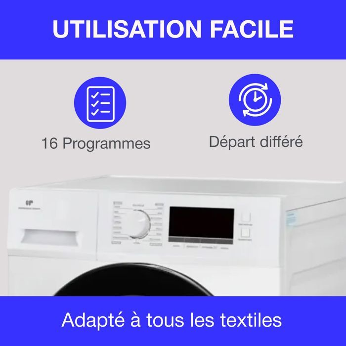 Seche-linge pompe a chaleur CONTINENTAL EDISON CESL8PCWD - 8 kg - 60 cm - Classe D - Blanc