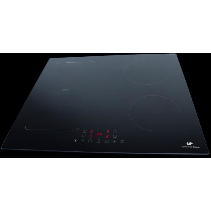 CONTINENTAL EDISON Table induction 4 zones CETI4ZFLEX3 - Flex - 7200W - 4 boosters - noir