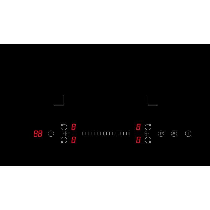 Plaque a induction - CONTINENTAL EDISON - 4 foyers - 7200 W - 70 cm - CETI724Z2FLEX - Noir