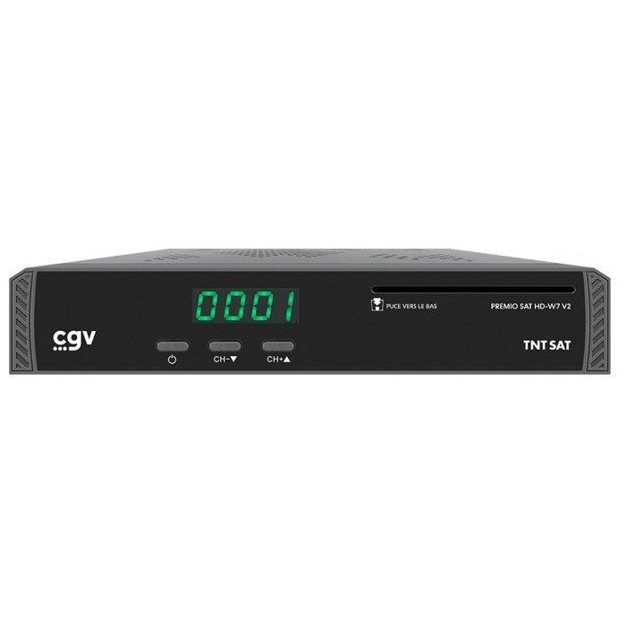 Récepteur satellite HD - CGV - PREMIO SAT HD W7 V2 - TNT SAT - Compatible camping car - Sortie audio numérique coaxiale