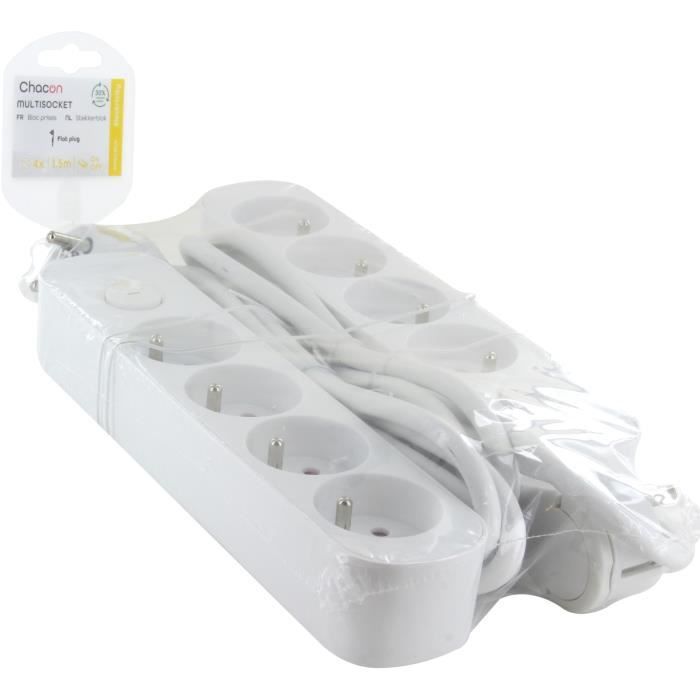 Lot de 2 multiprises - CHACON - 4 x 16 A - Cordon 1,5 m