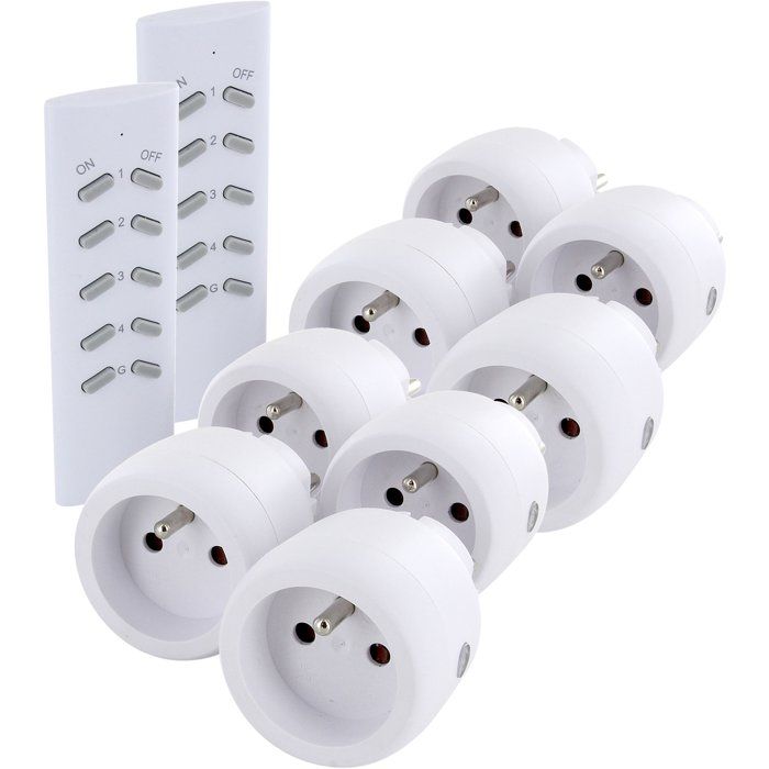 Lot de 2 prises murales - CHACON - 1X16A - Avec interrupteur - 3500 W max - Intérieur