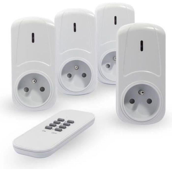 CHACON Kit de 4 prises tÈlÈcommandÈes on/off + tÈlÈcommande