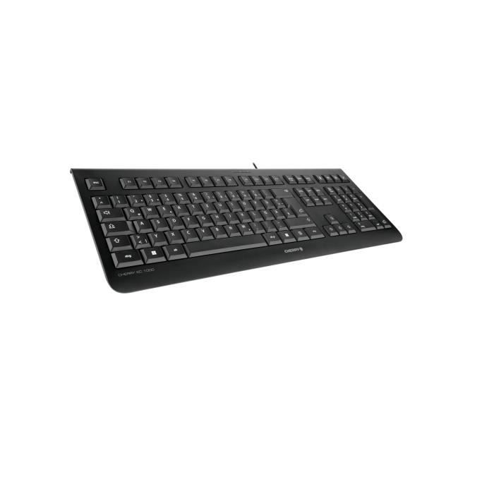 Clavier filaire - CHERRY KC 1000 - 3 LED d´état bleues - Noir