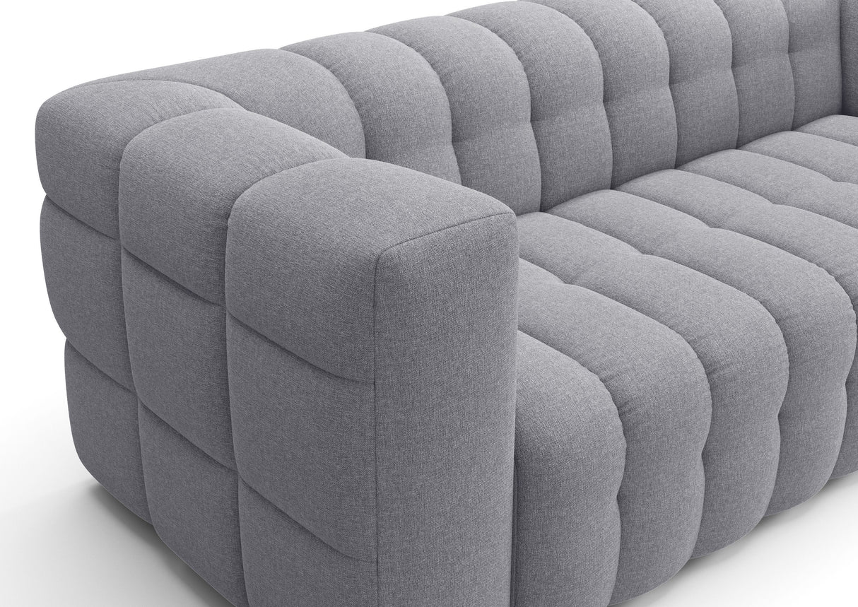 Canapé fixe - 3 places - CHESTER - Tissu Gris clair - 212 x 105 x 76 cm