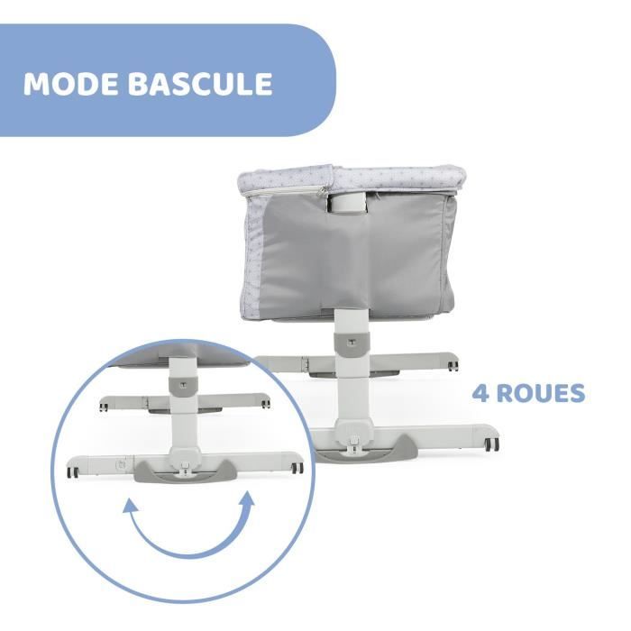 Berceau cododo Next2Me Dream Silver - CHICCO - A partir de 0 mois - Hauteur rÈglable - Matelas inclus