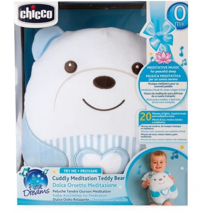 Peluche tendre Ourson - CHICCO - Bleu - Des la naissance