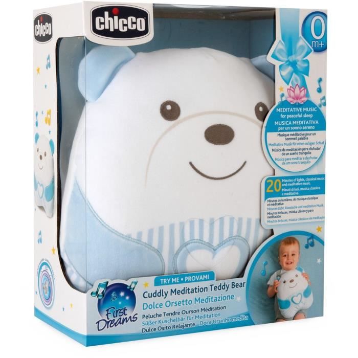 Peluche tendre Ourson - CHICCO - Bleu - Des la naissance