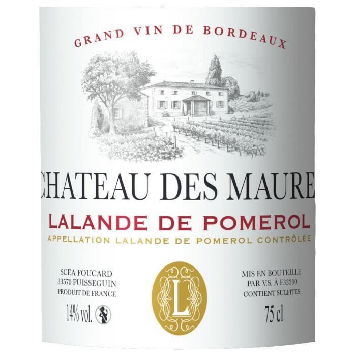 Château des Maures 2020 Lalande de Pomerol - Vin rouge de Bordeaux