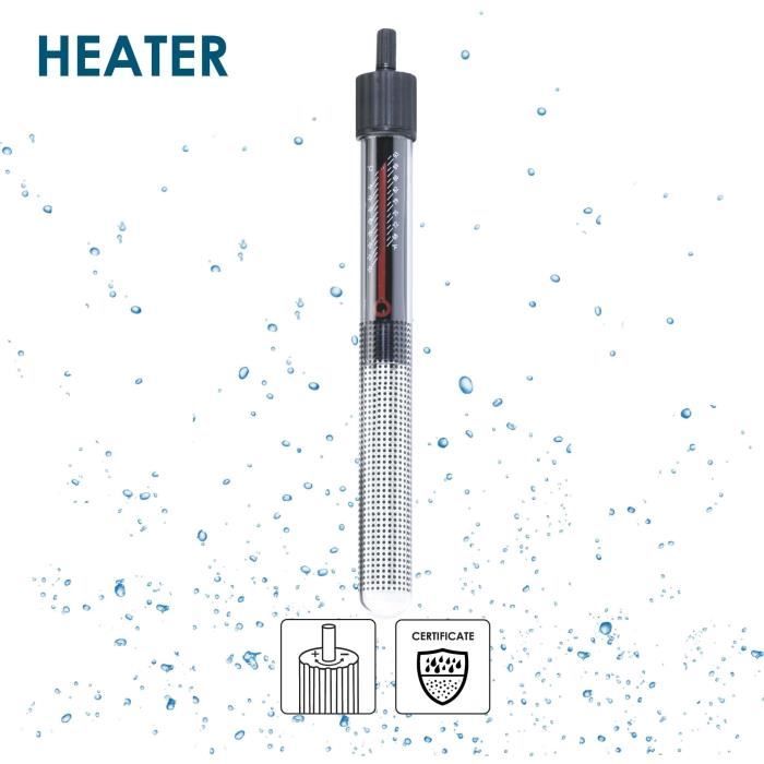 Aquarium 60 cm - CIANO - 58 litres + Filtre + LED + Chauffage + Consommables - Blanc