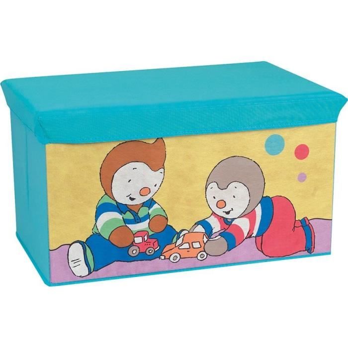Coffre a jouets pliable - FUN HOUSE - T'CHOUPI - Banc de rangement - 55,5 x 34,5 x 34 cm