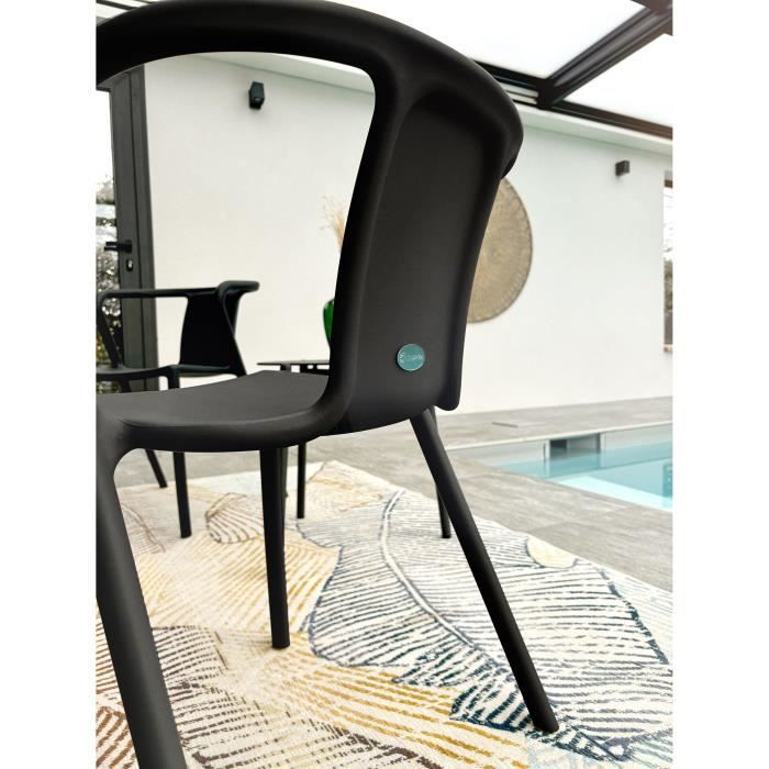 Lot composé de 2 fauteuils de jardin - CITY GARDEN - DIEGO-FT - Gris anthracite - Empilables