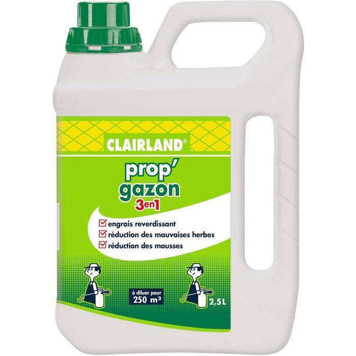 Engrais gazon Liquide - CLAIRLAND - Prop'Gazon - 3 en 1 - Concentré - 2,5 L