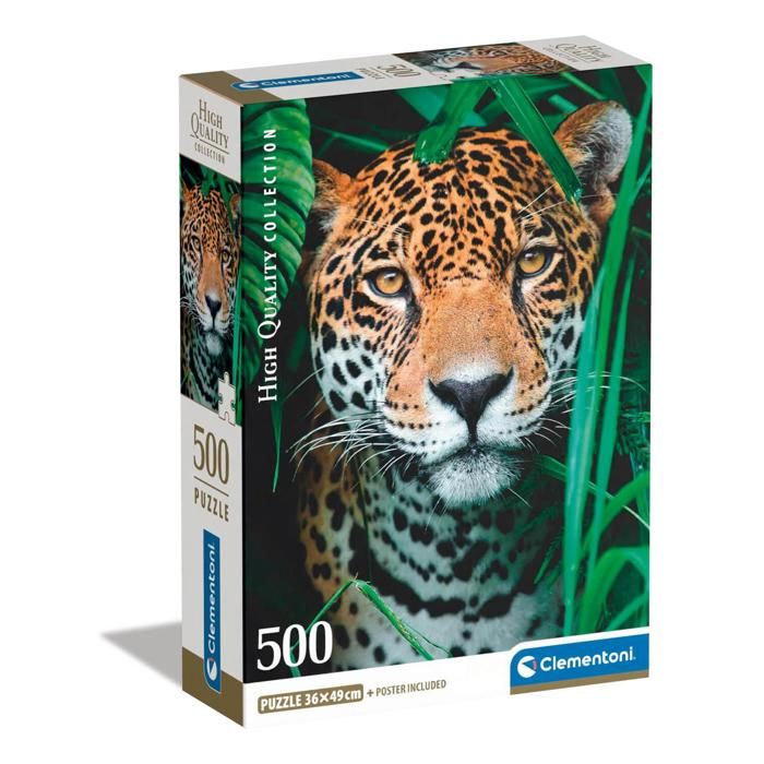 Puzzle 500 pieces + poster : Jaguar dans la jungle