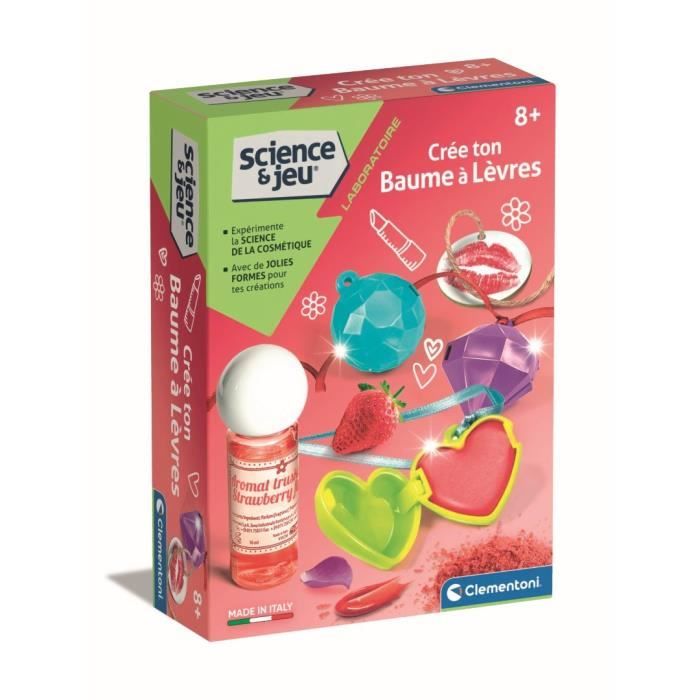 Clementoni - Science & Jeu - Coffret scientifique création de baumes a levres - Dés 8 ans