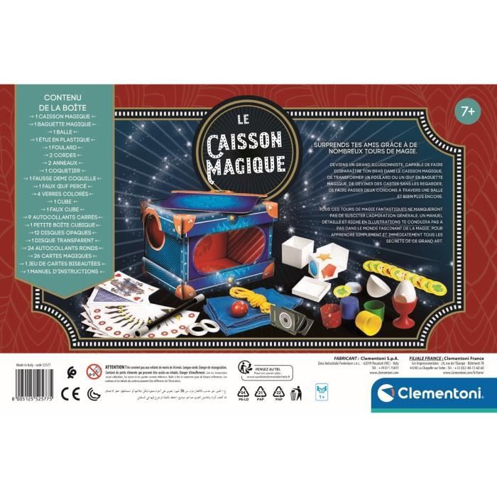 Coffret de magie - Clementoni - Le caisson magique - 80 tours - Disparition de bras