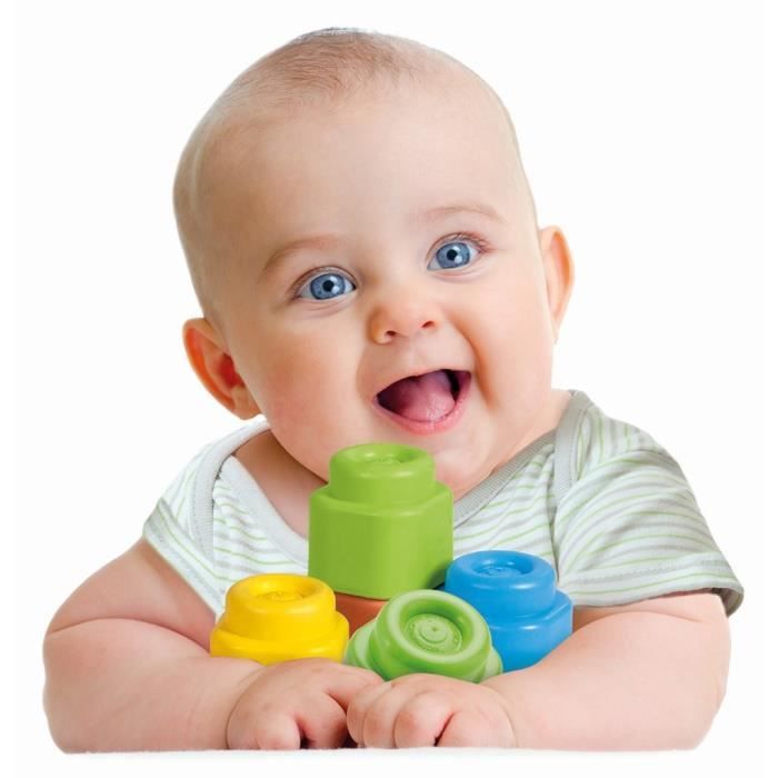 Clementoni - Clemmy Baby - Sac 40 cubes souples - Mixte - A partir de 9 mois - Cube souple assure une securite et peut passer en