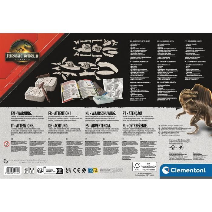 CLEMENTONI - Jurassic World - Dig Kit - Mosasaurus & Brachiosaurus
