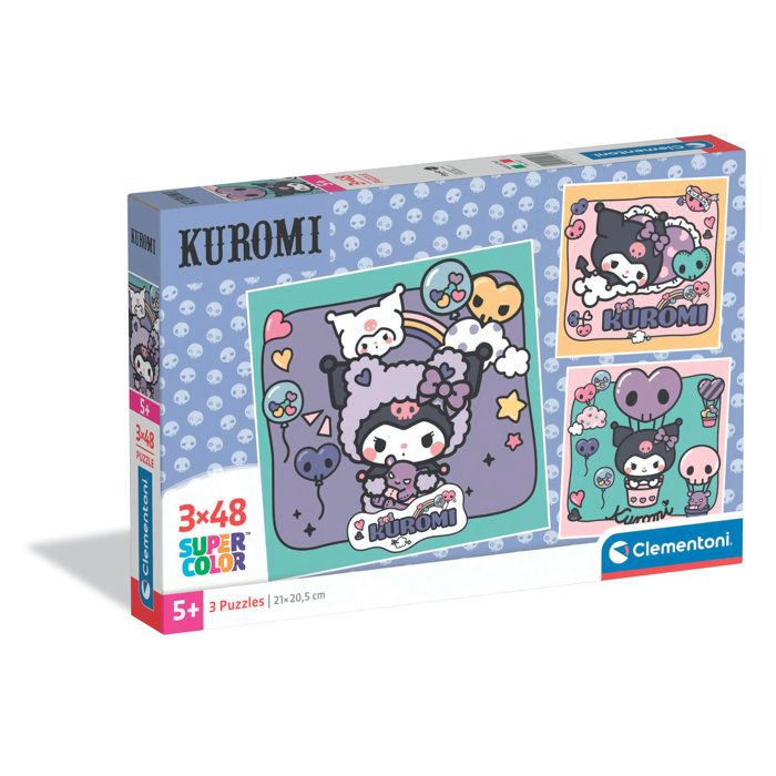 Puzzle 3 x 48 pieces - Clementoni - Kuromi - Des 5 ans - Puzzle Enfant - Pieces Super Color
