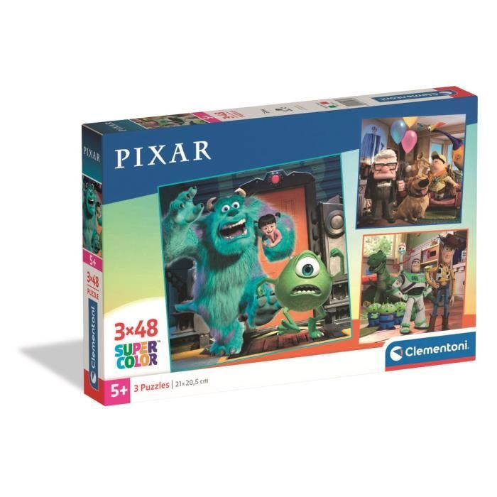 Puzzle Enfant Disney Pixar 3x48 pieces Walt Disney, Fabriqué en Italie, 25065, Clementoni