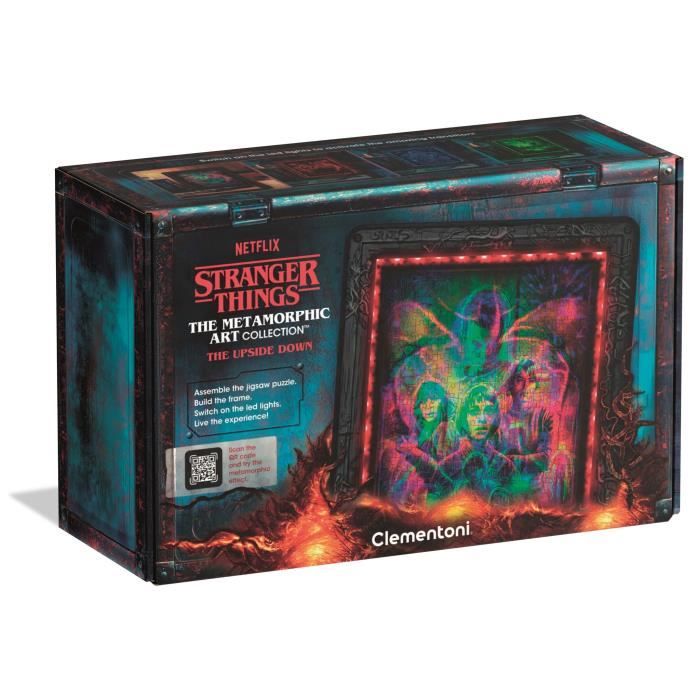 Puzzle Cadre Lumineux Le Monde a l'Envers - CLEMENTONI - Stranger Things - 520 pieces - Effets Visuels LED - 14 Ans -Série Netflix