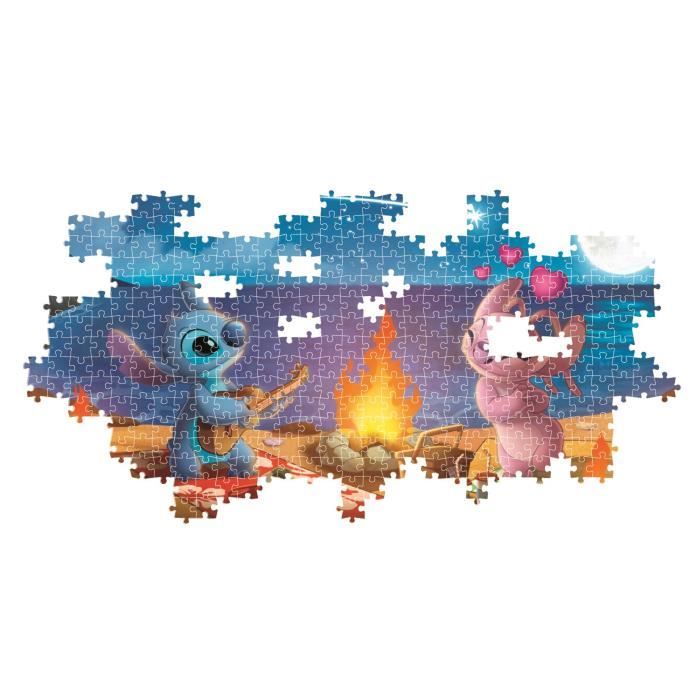 Puzzle 1000 pieces Stitch, Panorama Compact, CLEMENTONI, Dimensions du puzzle 98 x 33 cm