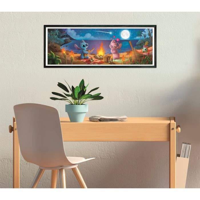 Puzzle 1000 pieces Stitch, Panorama Compact, CLEMENTONI, Dimensions du puzzle 98 x 33 cm