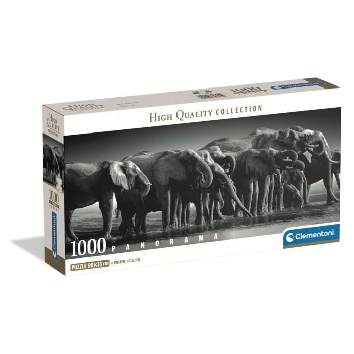 CLEMENTONI - Compact 1000 pieces Panorama - Herd of Giants