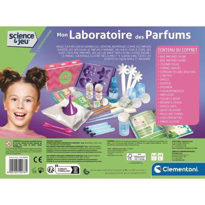 Kit création de parfums - CLEMENTONI - Mon laboratoire des parfums - Pour enfants a partir de 8 ans