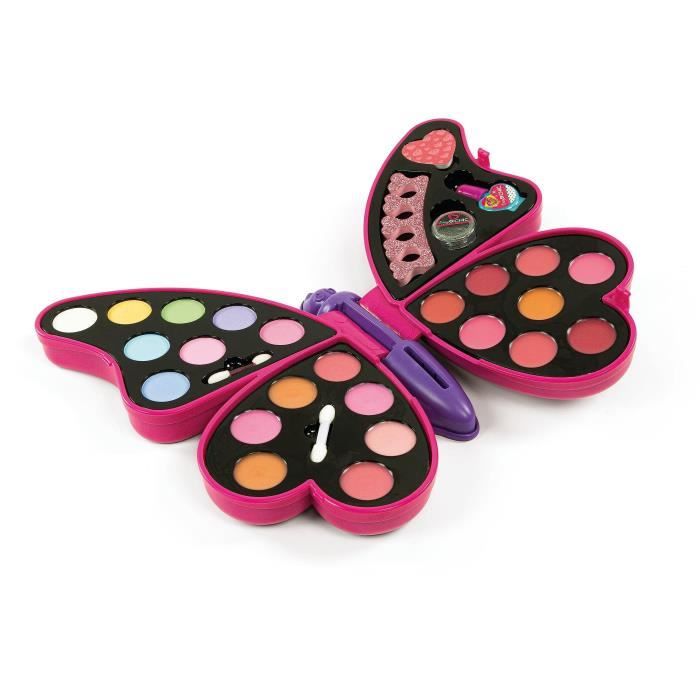 Palette de maquillage papillon - Clementoni - Fards a paupieres, rouges a levres, vernis a ongles