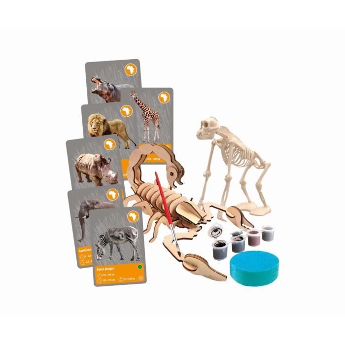 CLEMENTONI - Animaux planete Réalité - Coffret scientifique - Experiences scientifiques et activités virutelles - Moules, peintures,